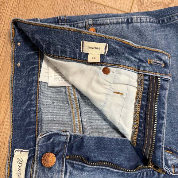 Madewell Stovepipe Jeans in Medium Blue Wash Size 28 - Picture 7 of 8